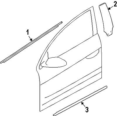 Volkswagen 3c8853072a2zz genuine oem factory original side molding