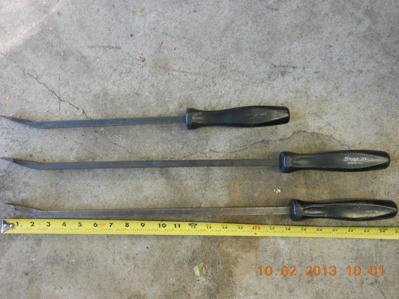 3 used snap- on pry bars spb18a--spb24a--spb24a