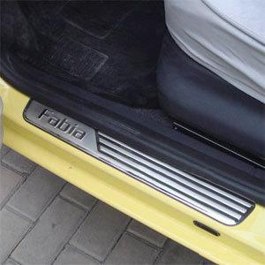 Stainless steel door sill scuff plate fit skoda fabia 2008-2011