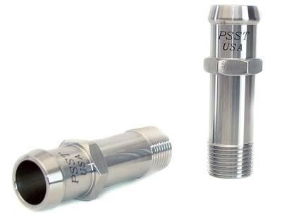 Performance stainless fitting straight 1/2" npt male to 3/4" smooth hose 1004