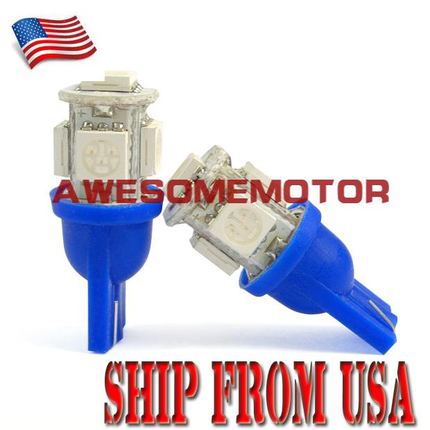 Us brand new 2 pcs blue light led bulbs license plate side marker lamp universal