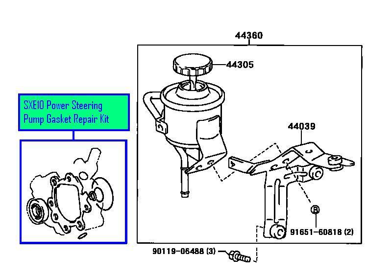 Toyota altezza sxe10 power steering pump gasket repair kit (seals) 3sge beams