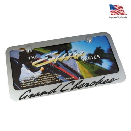 Jeep grand cherokee script chrome license plate frame