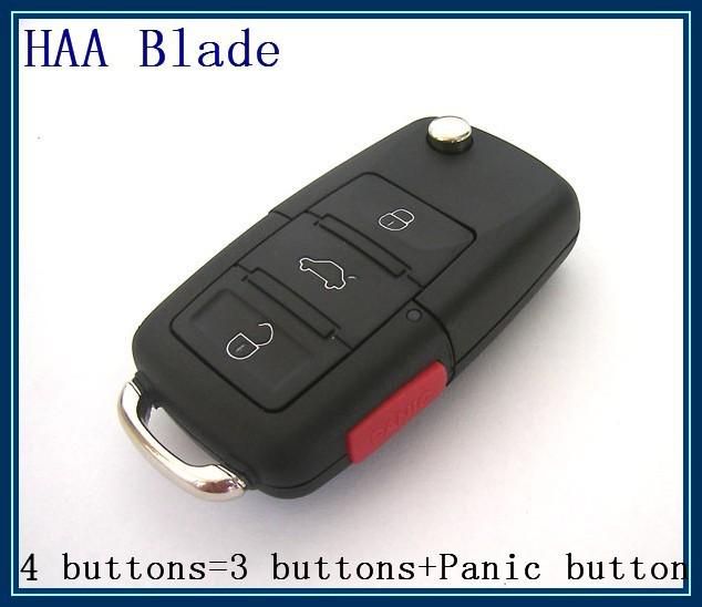 Uncut flip floding blank remote key case shell fob for vw eos gti cc passat golf