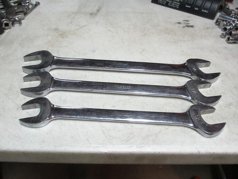 Snap on 3 pc large open end sae 1" to 1-5/16" wrench set