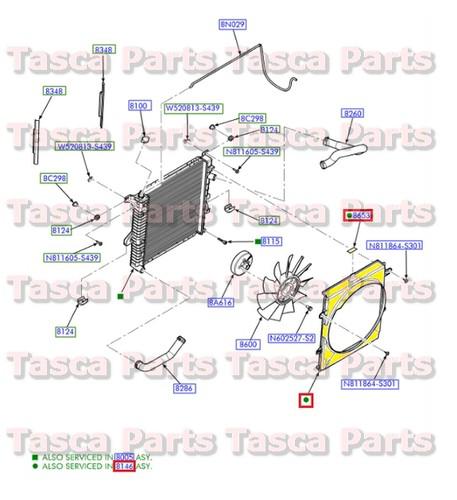 New oem radiator cooling fan shroud 3l 6 cyl 1998-2003 ranger ( r ) 2004-8 (r3)