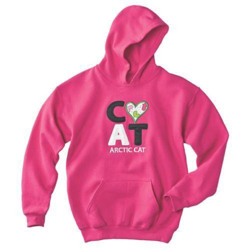 Arctic cat youth girld cat hearts hot pink sweatshirt xl