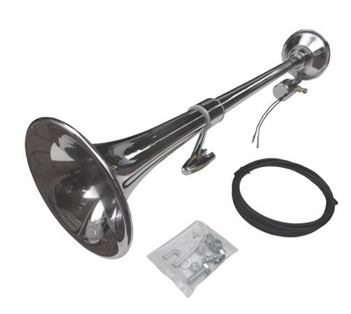 Single trumpet loud sound 145 db semi truck chrome air horn #v201