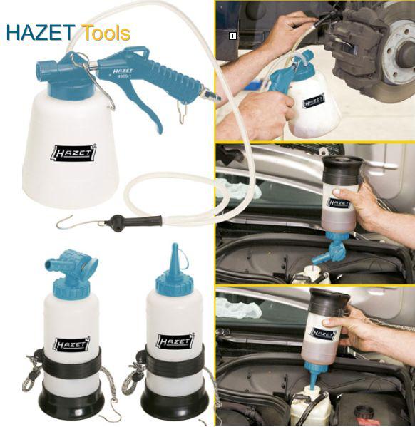 Hazet brake bleeder kit - pneumatic - hose / refill fluid bottles new