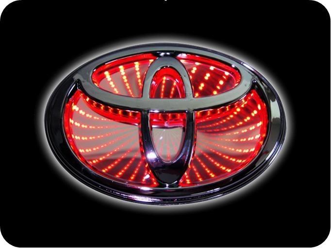 New red 3d  led car decal logo light badge lamp emblem sticker for toyota camry 