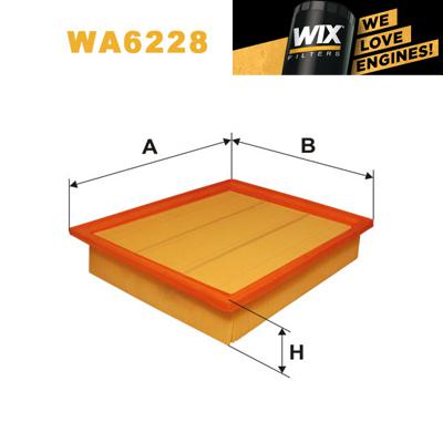 1x wix air filter wa6228 - eqv to fram ca5370