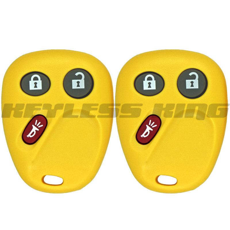 2 new yellow replacement keyless entry remote key fob clicker control alarm