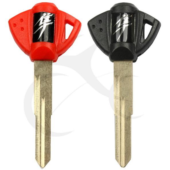 Red+black 2pcs blank key uncut blade for suzuki gsxr600/750 dl1000 gsxr1000 new