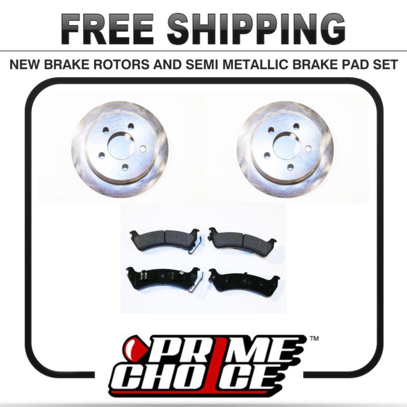 Premium rear metallic brake pads and disc rotors complete kit left & right pair