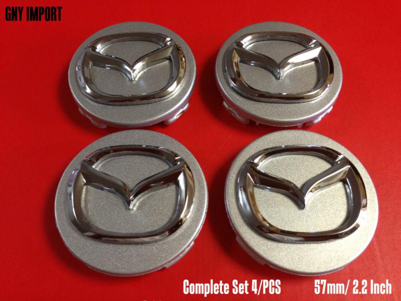 Mazda wheel coupe hub center caps 57mm fits 3 5 6 cx5 cx7 cx9 4pcs/complete set