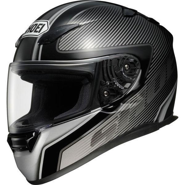 Black/silver m shoei rf-1100 transmission full face helmet