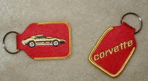 Corvette key fob 68-73 old new embossed corvette