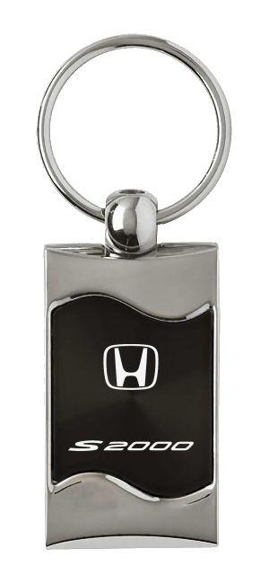 Honda s2000 black rectangular wave metal key chain ring tag key fob logo lanyard