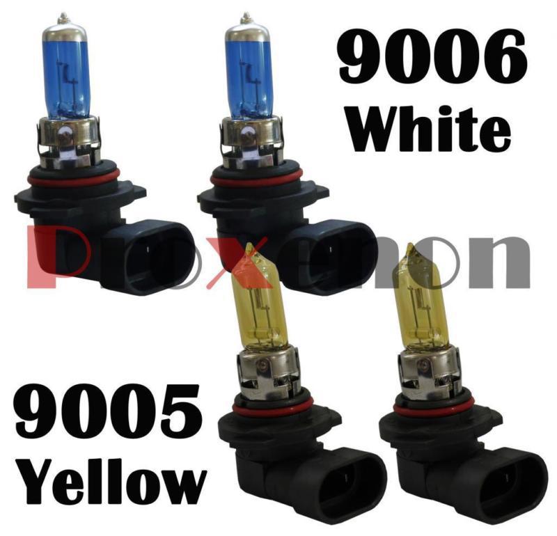 Combo 9006-white-55w 9005-yellow xenon halogen headlight #wz2 bulb lo/hi beam