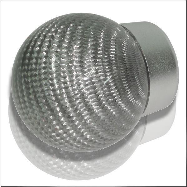 Car silver real carbon manual transmission shift gear knob 