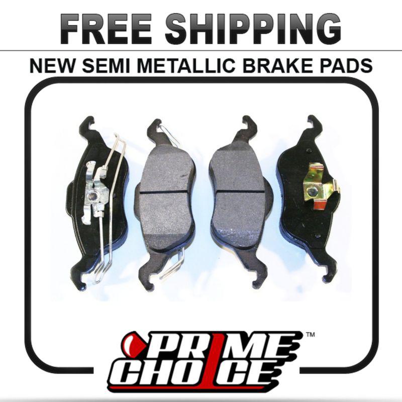 New premium complete set of front metallic disc brake pads with shims