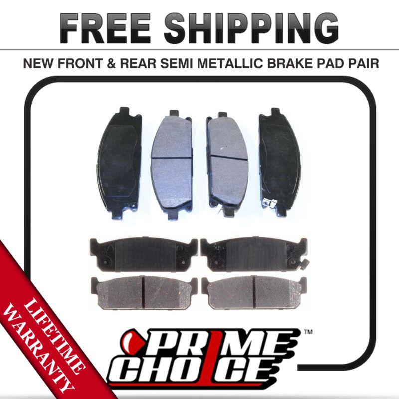 Complete set of front and rear premium brake pads with lifetime warranty