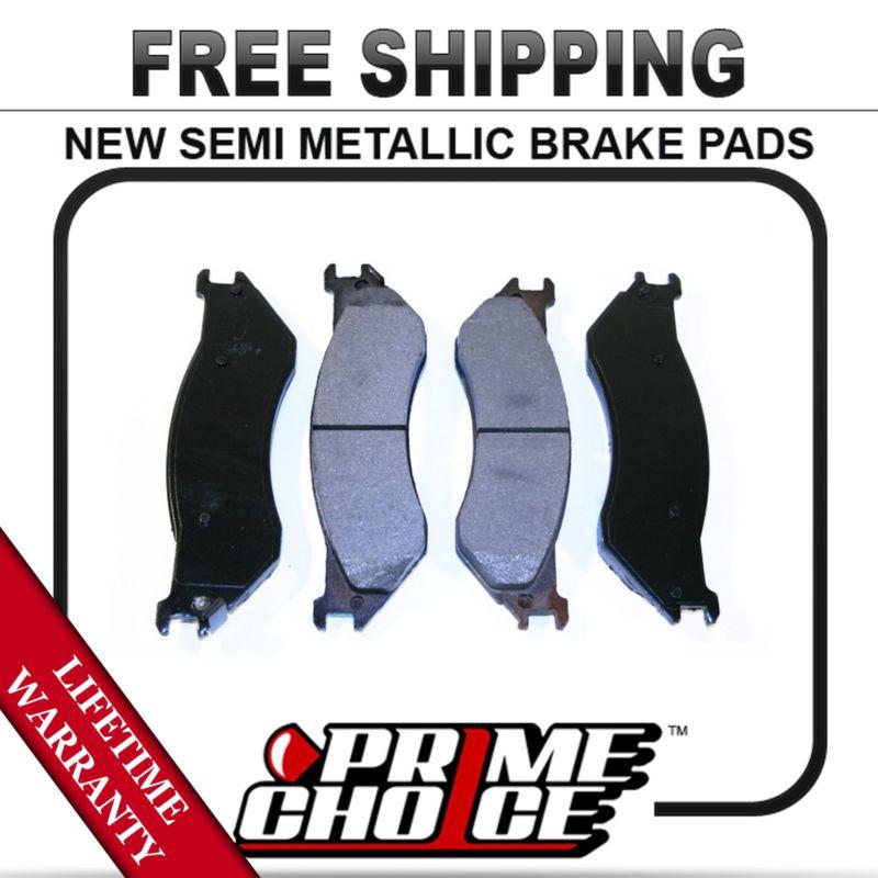 Front semi metallic disc brake pad kit full set with lifetime warranty