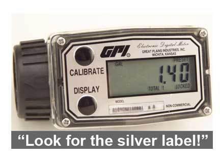 Gpi 03n31gm nylon turbine meter w/ lcd readout- 3 to 50 gpm/10 to 190 lpm