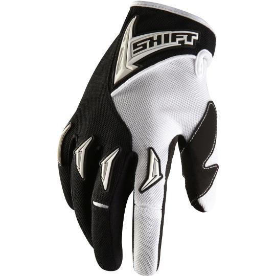 New shift racing mens assault gloves black/white 03103-018 mx atv offroad