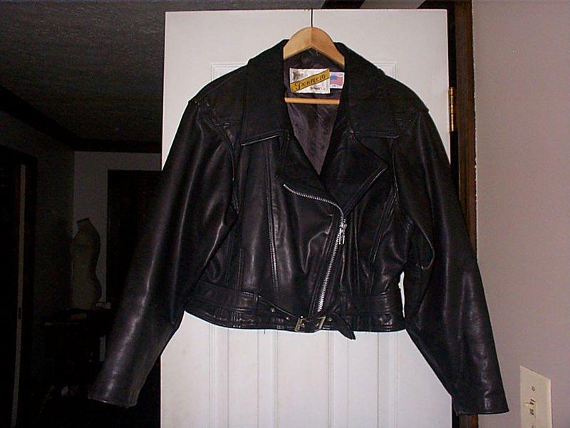 Schott perfecto black leather ladies biker jacket size 14 made in the usa
