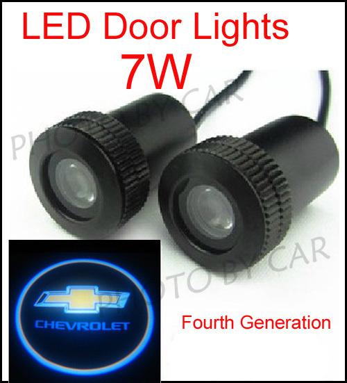 2 x car logo door lights projector auto latest led 4th gen laser for chevrolet