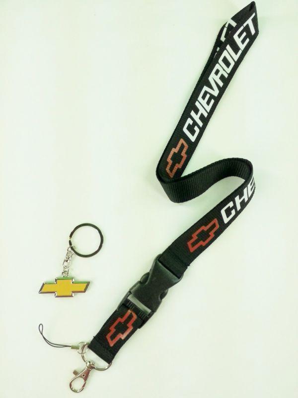 Chevrolet neck lanyard w/matching keychain gift set - usa seller free shipping!