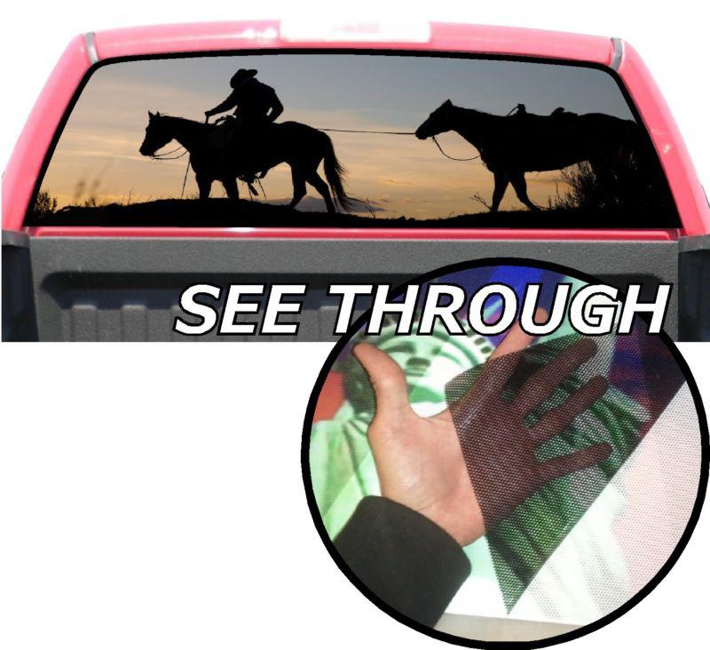 P211 cowboy sunset window tint graphic decal universal f150 ram 1500 f250