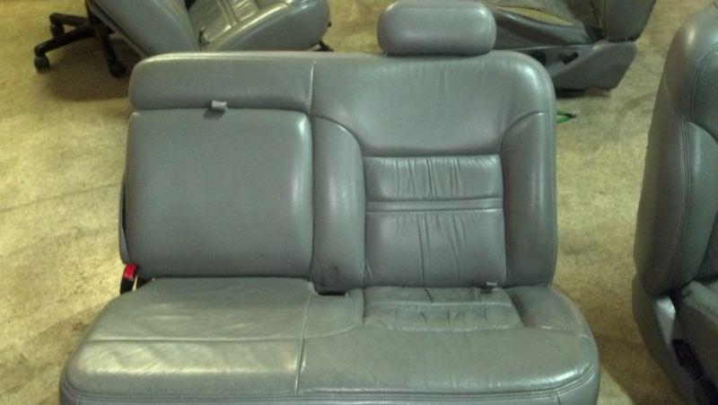 99-04 f250 f350 excursion oem factory middle seat cover grey leather limited