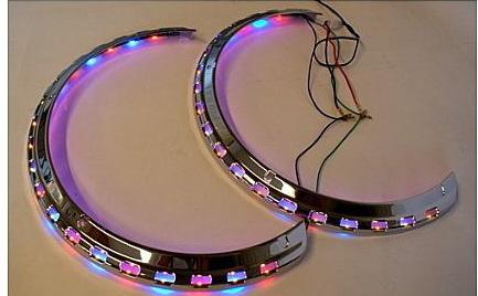 Chrome amber red blue led light rings goldwing gl1800