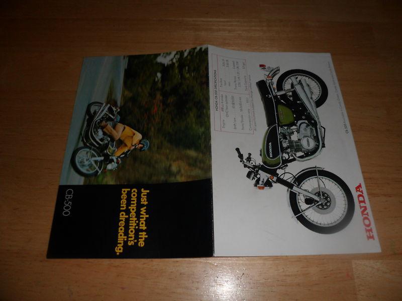 Honda cb500 cb 500 super sport   sales brochure original printed in 1971