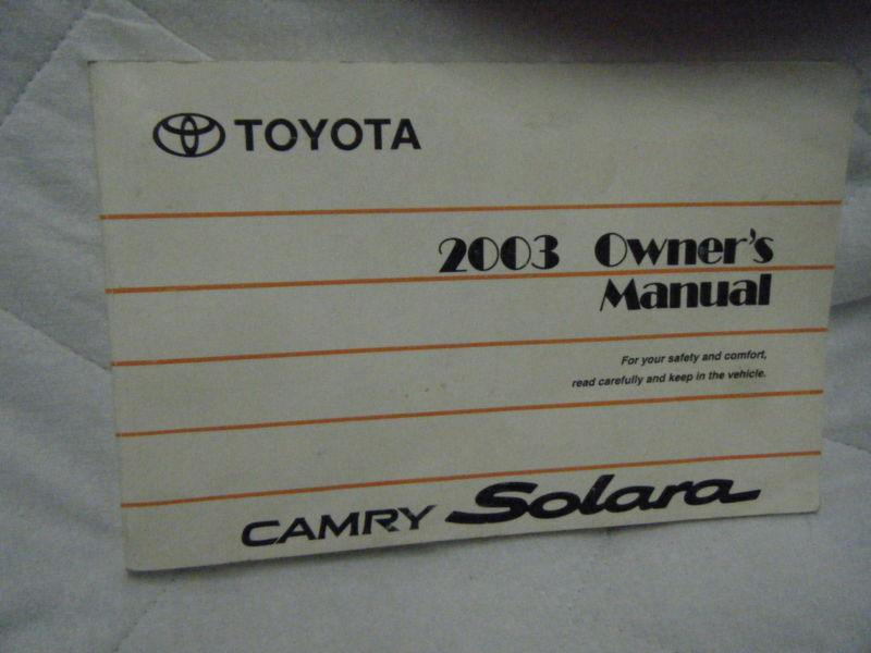 2003 toyota camry solara owners manual