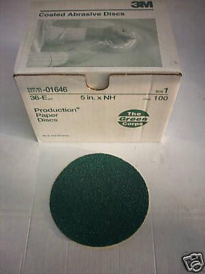 3m # 01646 - production discs - 5" x nh - 100 36 grit discs - new