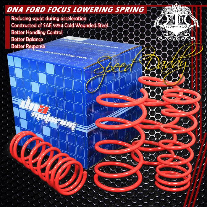 1.9" drop suspension racing lowering spring springs 00-04 ford focus zx svt red