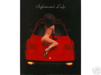 Ferrari 308 and nude manchanic  poster new  rare