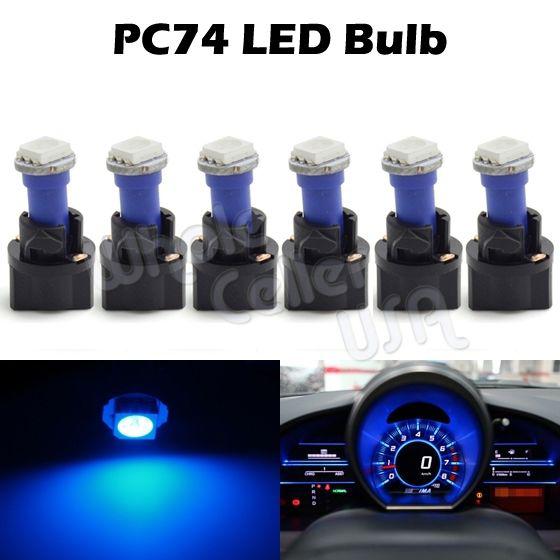 6x t5 twist socket instrument panel cluster plug blue dash light bulb 73 308