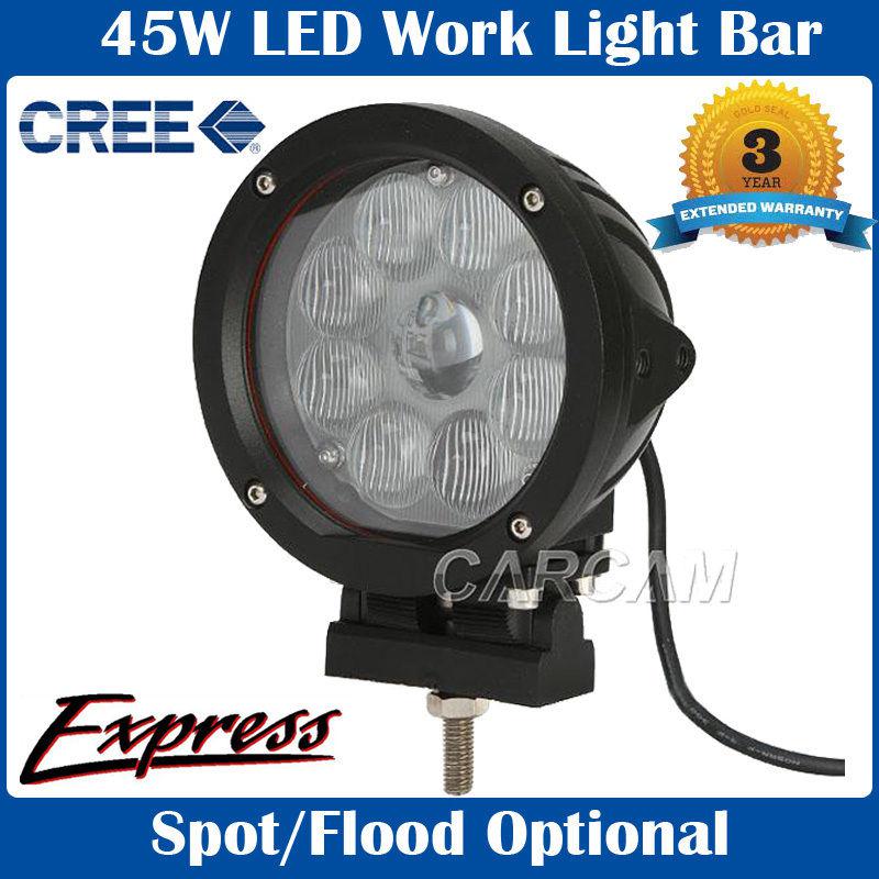 45w cree led work lights driving offroad car truck 4x4 4wd suv atv boat lamp