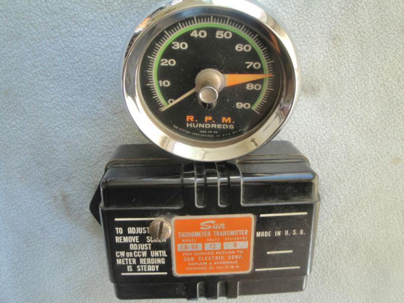 Used green line sun  sst-90 tachometer w/ sun eb-9a transmitter chevy ford rods