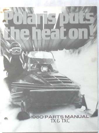 1980 polaris tx and tx-c snowmobile  parts catalog book original