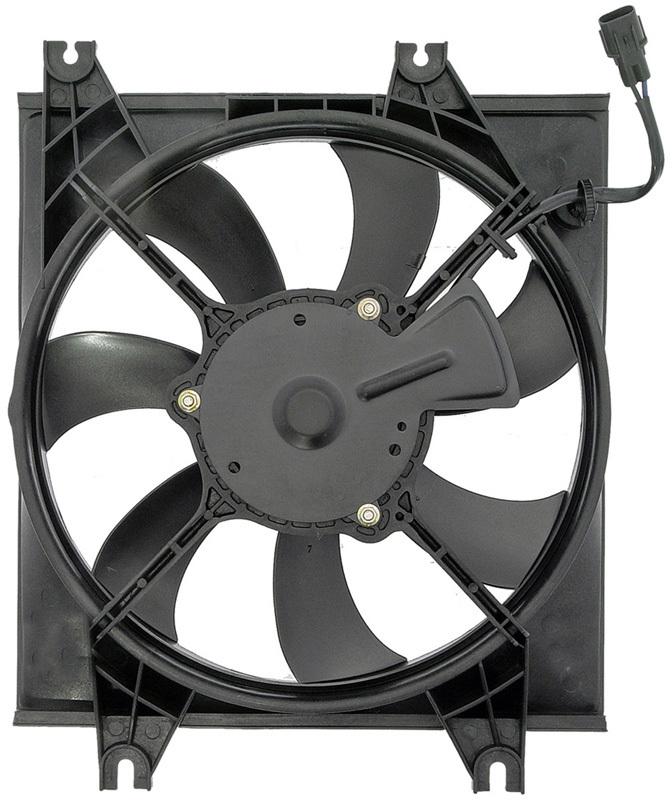 A/c condenser radiator fan assembly (dorman 620-811) w/ shroud, motor & blade