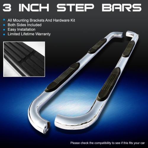 04-13 colorado canyon crew cab 3" polished stainless steel side step bars board