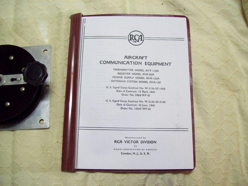 Rca aircraft communication equipment manual avt-112a avr-20a ava-126a ava-120a 