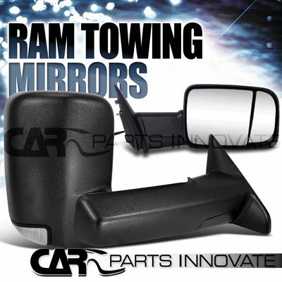 Dodge 10-11 ram 2500 3500 pwr heat flip up towing mirrors w/ signal+puddle light