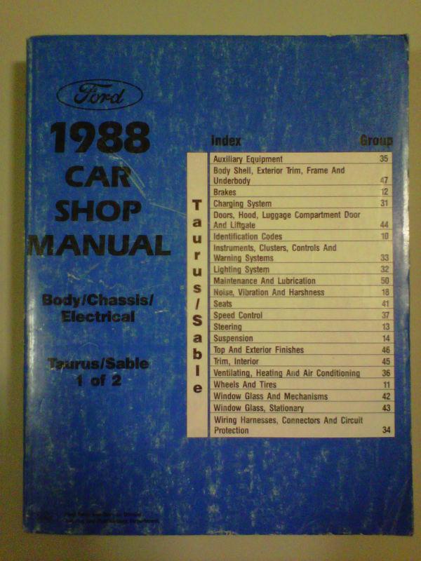 1988 ford taurus/mercury sable genuine factory service shop repair manual