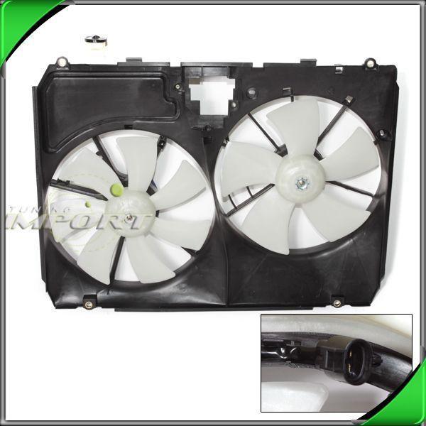 04 05 toyota sienna radiator a/c dual fan motor shroud front replacement